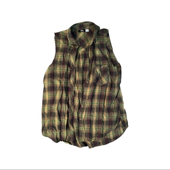 BDG Tops - BDG cutoff plaid shirt - Med